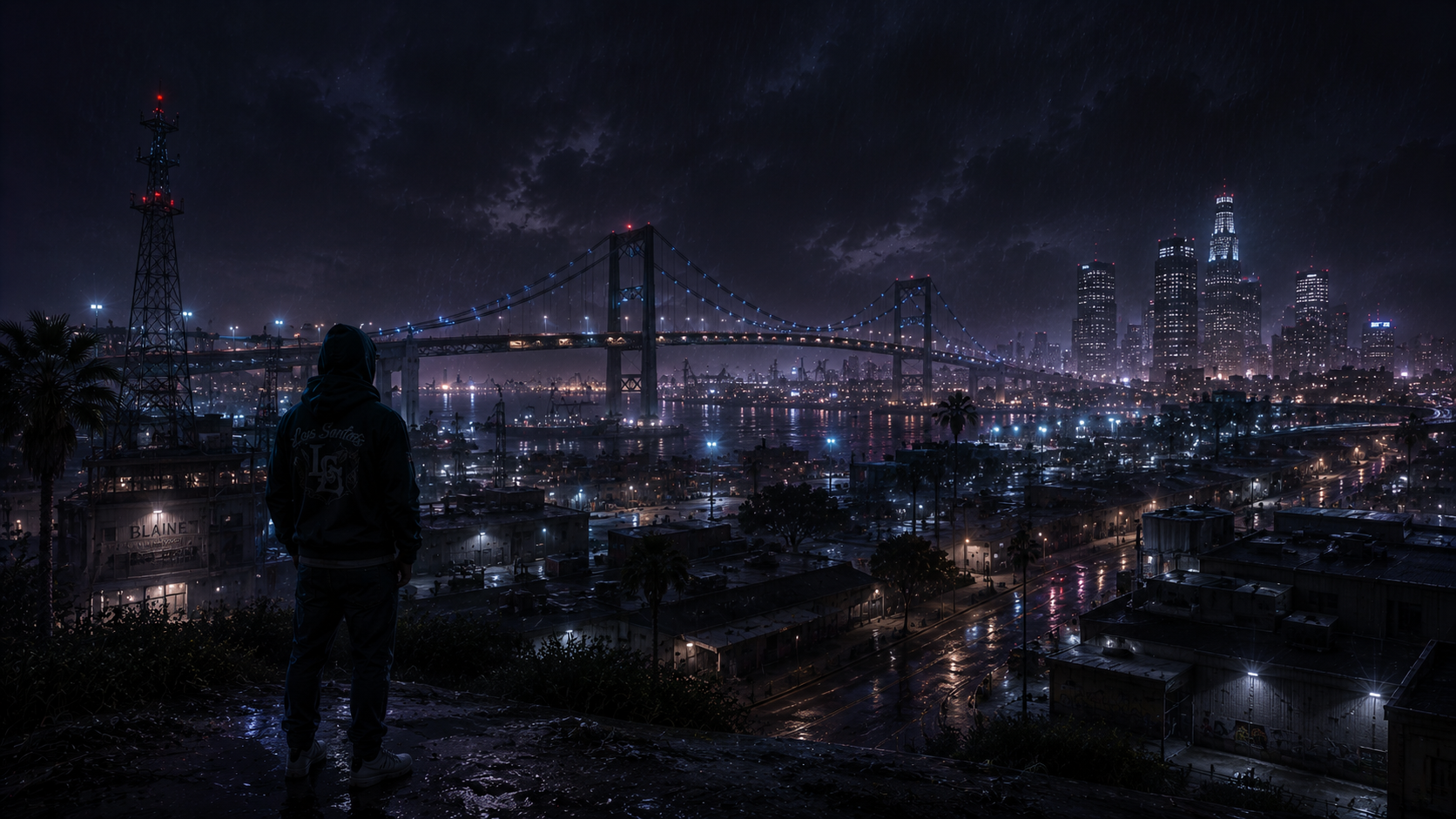 Helix-Network Loadingscreen — Los Santos at night